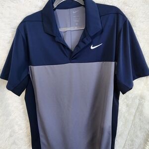 Nike Men's Navy and Gray Polo Shirt